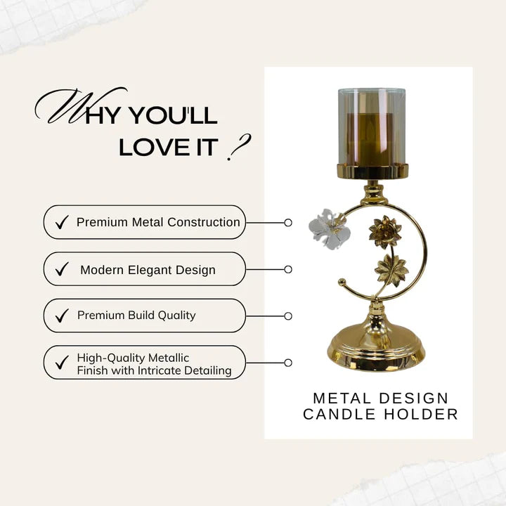 Floral Metal Tealight Stand for Home Décor