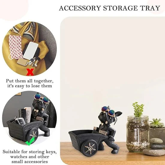Stylish bulldog carrying cart Showpiece