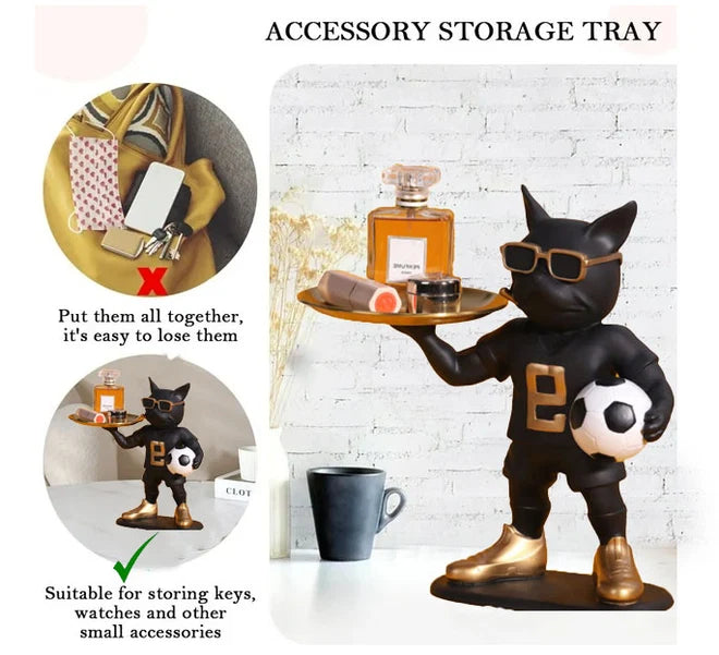 Resin Cool Football Dog Tray Showpiece Tabletop Organizer