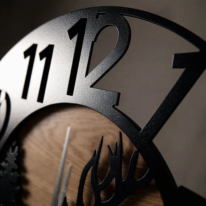 Rustic Deer Design Wall Clock