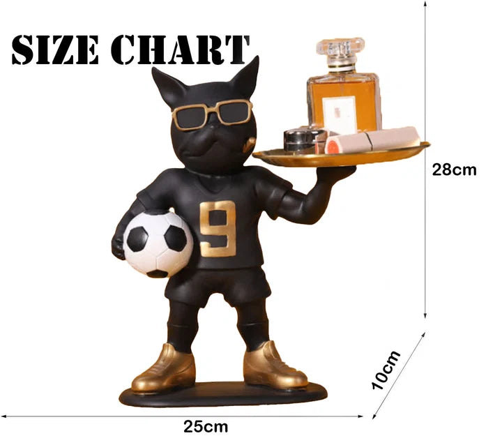 Resin Cool Football Dog Tray Showpiece Tabletop Organizer