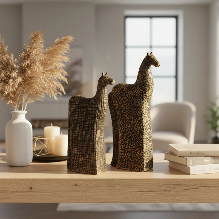 Artisan Horse Sculpture Set