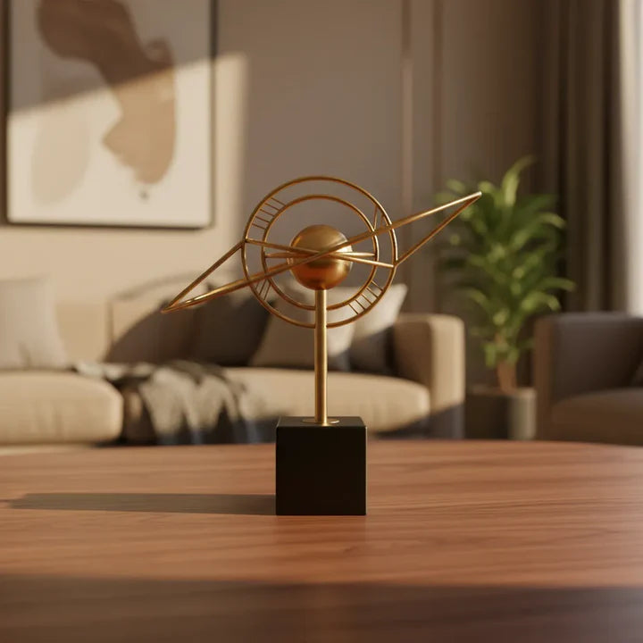 Celestial Orbit Gold Sculpture Showpiece
