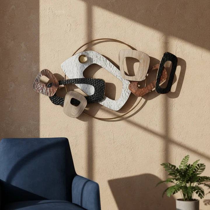Modern Abstract Metal Wall Art – Luxury Geometric Wall Décor