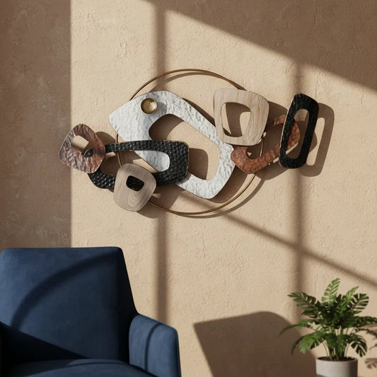 Modern Abstract Metal Wall Art – Luxury Geometric Wall Décor