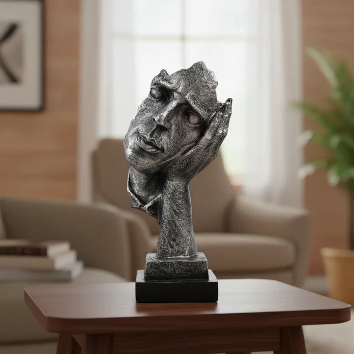 Modern Surrealist Face Sculpture Tabletop Organizer