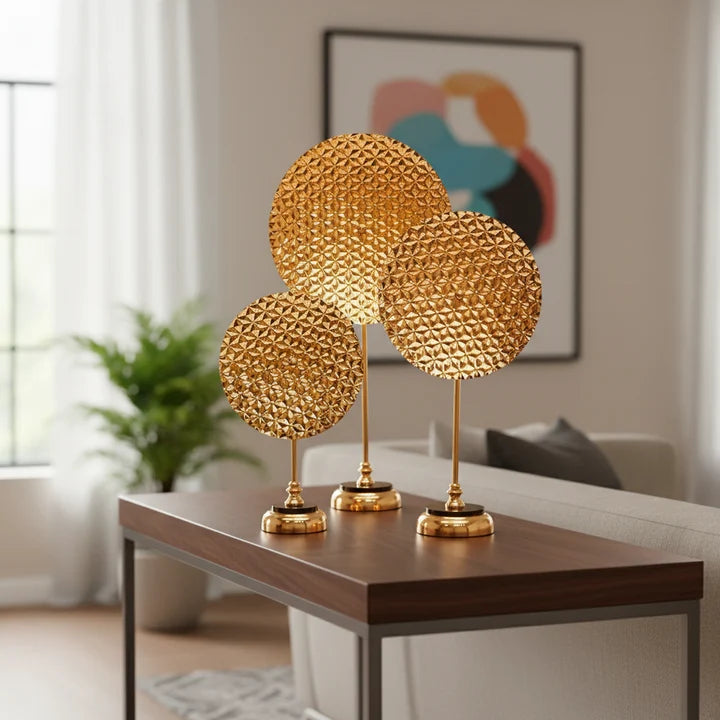 Gold Metal Disc Table Decor