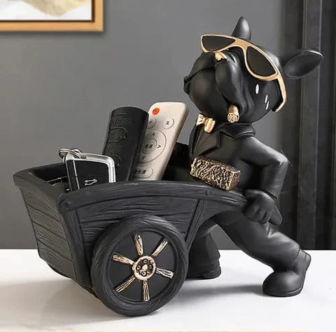 Stylish bulldog carrying cart Showpiece