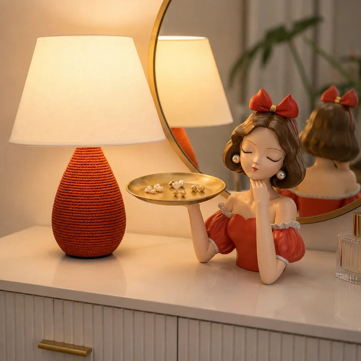 rust orange lamp + jewelry holder