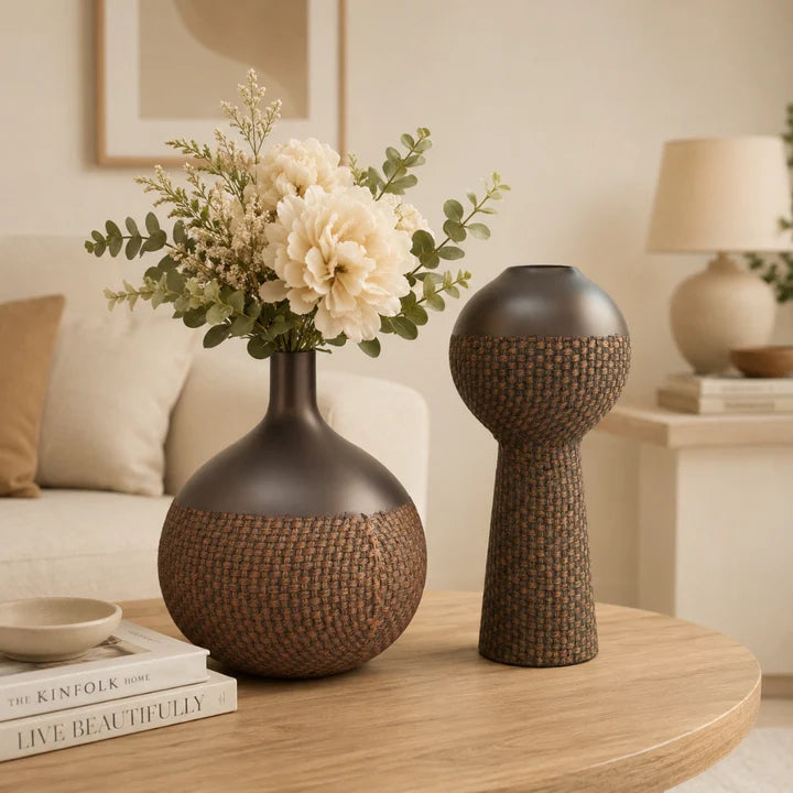 Elare Textured Polyresin Decorative Vase