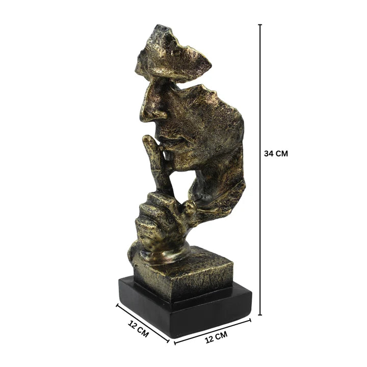 Modern Silence is Golden Face Statue Tabletop Organizer