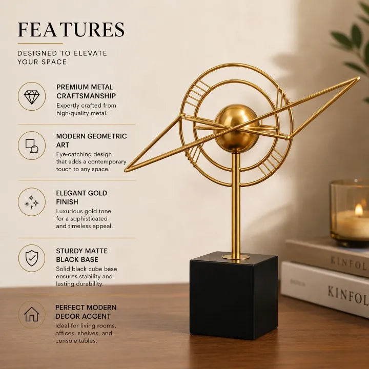 Celestial Orbit Gold Sculpture Showpiece