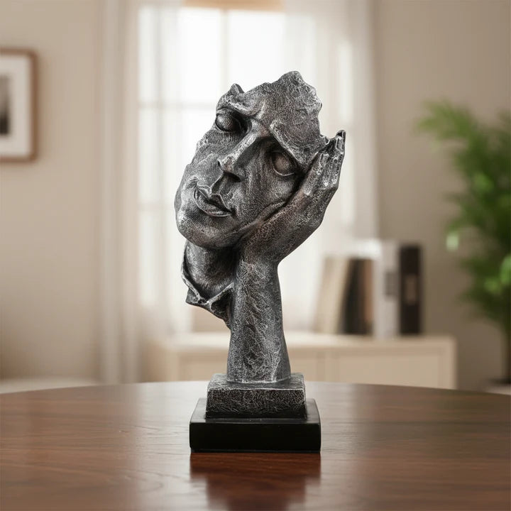 Modern Surrealist Face Sculpture Tabletop Organizer