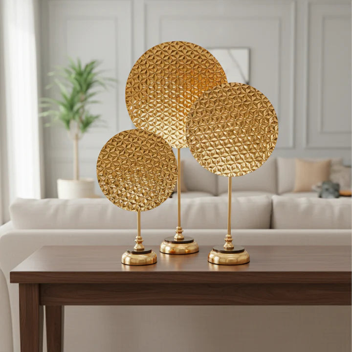 Gold Metal Disc Table Decor