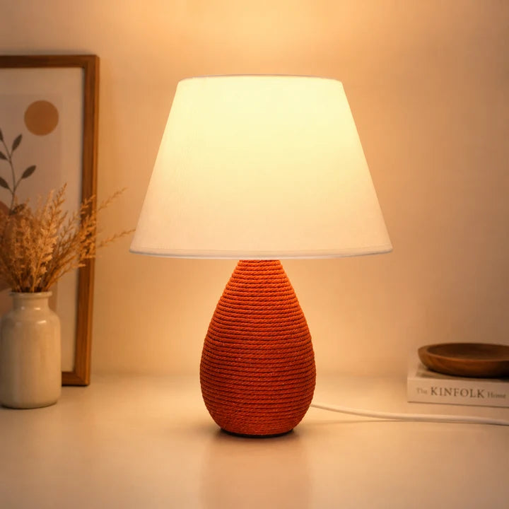 rust orange lamp + jewelry holder