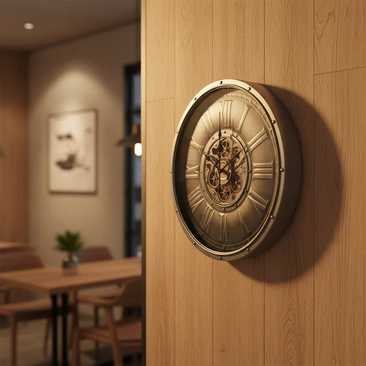 Industrial Roman Gear Wall Clock