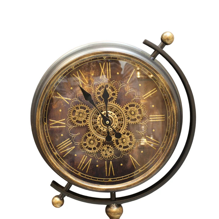 Industrial Tripod Floor Clock