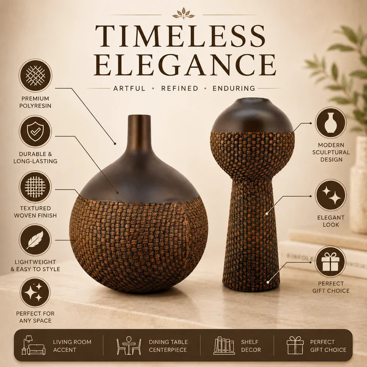Elare Textured Polyresin Decorative Vase