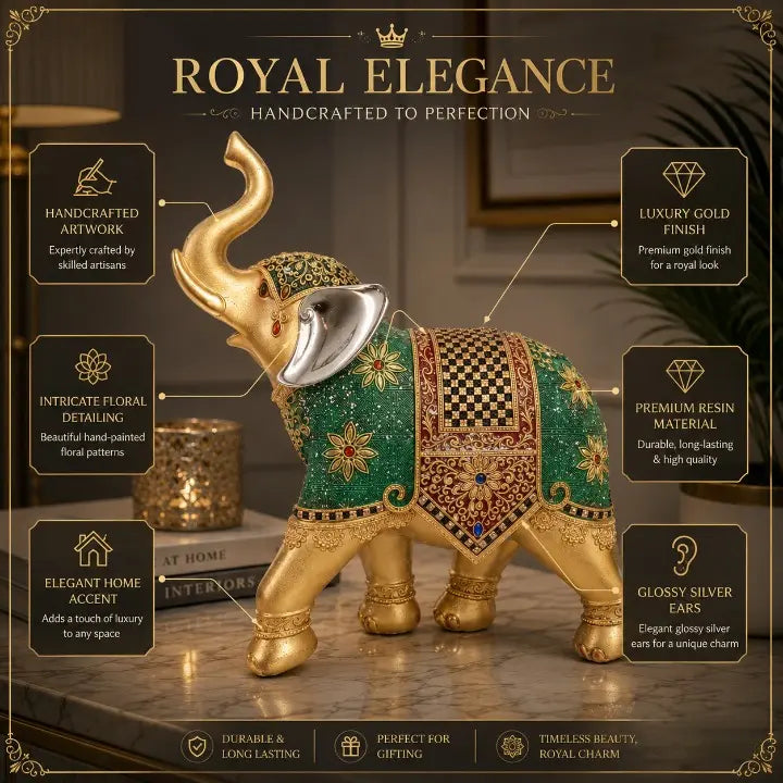 Royal Elegance Elephant Decor Showpiece