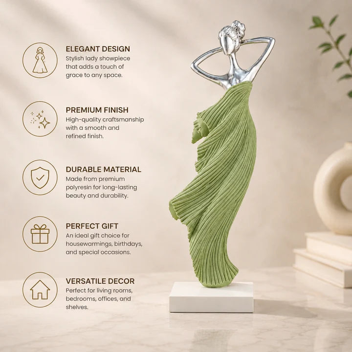 Graceful Bloom Lady Figurine Showpiece