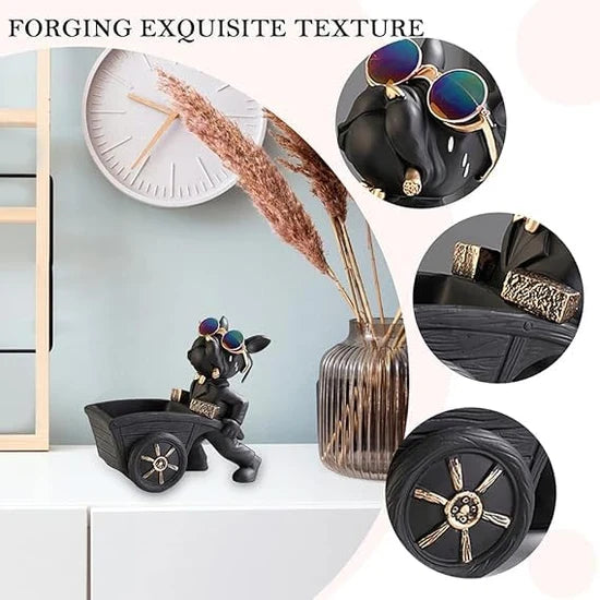 Stylish bulldog carrying cart Showpiece