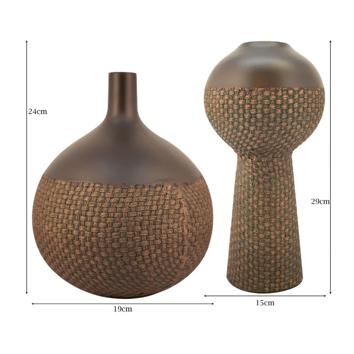 Elare Textured Polyresin Decorative Vase
