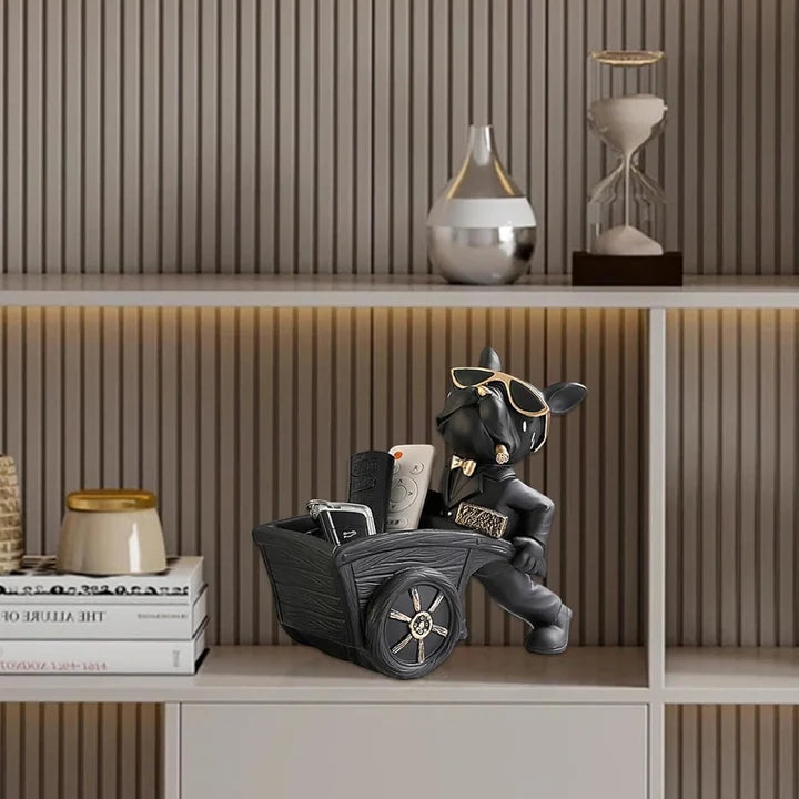 Stylish bulldog carrying cart Showpiece