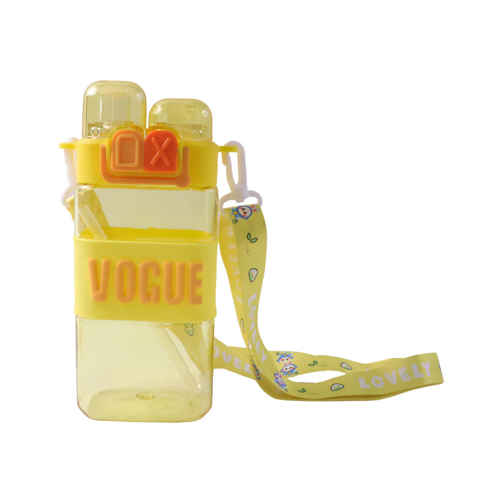 Stylish Kids Plastic Water Bottle with Straw and Leakproof Lid (500 ML Approx)