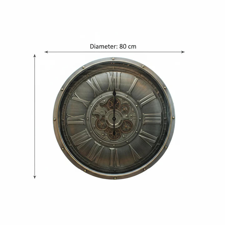 Industrial Roman Gear Wall Clock