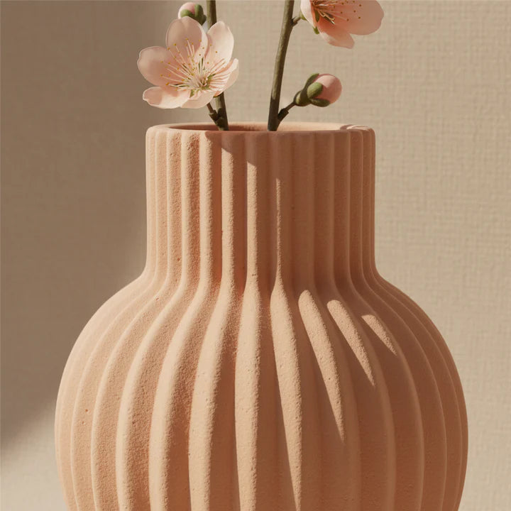 Sorelle Ribbed Ceramic Vase Collection