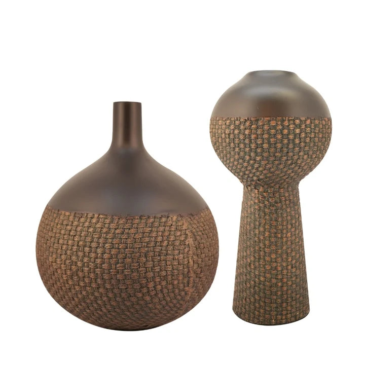 Elare Textured Polyresin Decorative Vase