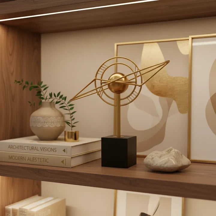 Celestial Orbit Gold Sculpture Showpiece