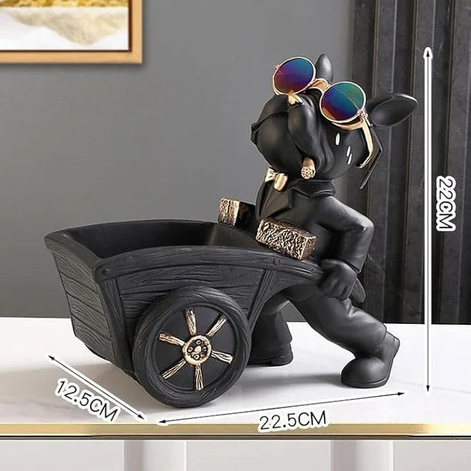 Stylish bulldog carrying cart Showpiece