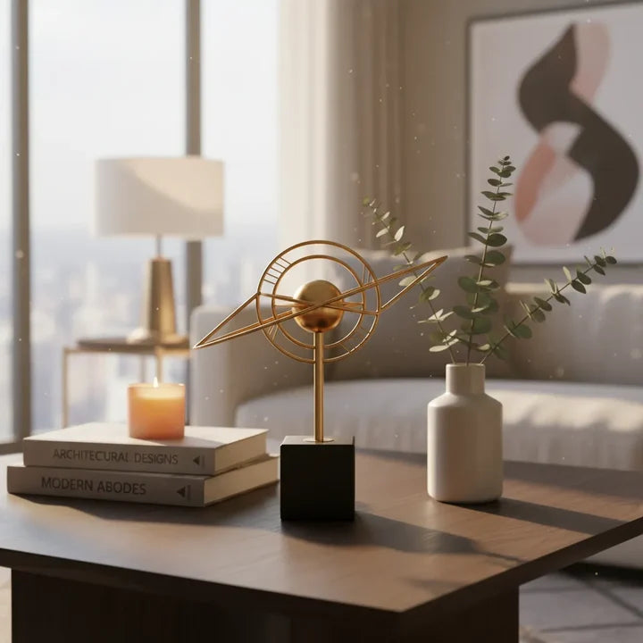 Celestial Orbit Gold Sculpture Showpiece
