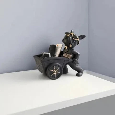 Stylish bulldog carrying cart Showpiece