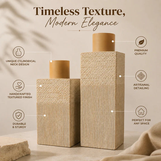Modern Beige Tabletop Flower Vase