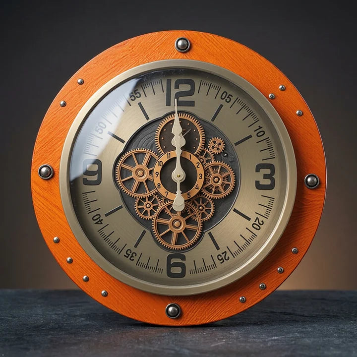 Modern bronze wall clock