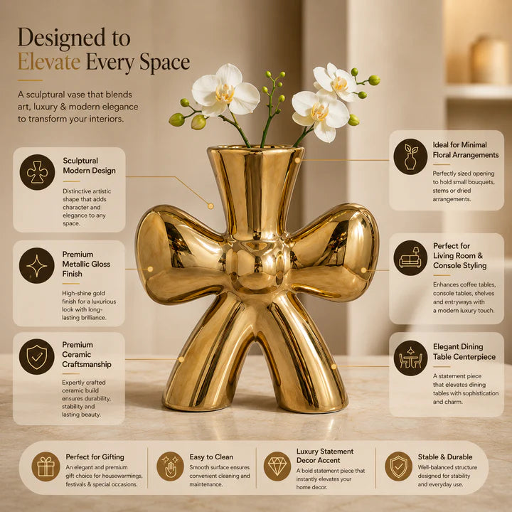 Starfish Metallic Gold Vase
