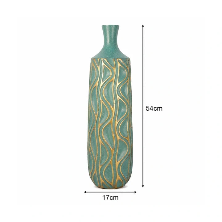 Premium Decorative Vase with Gold Wave Pattern