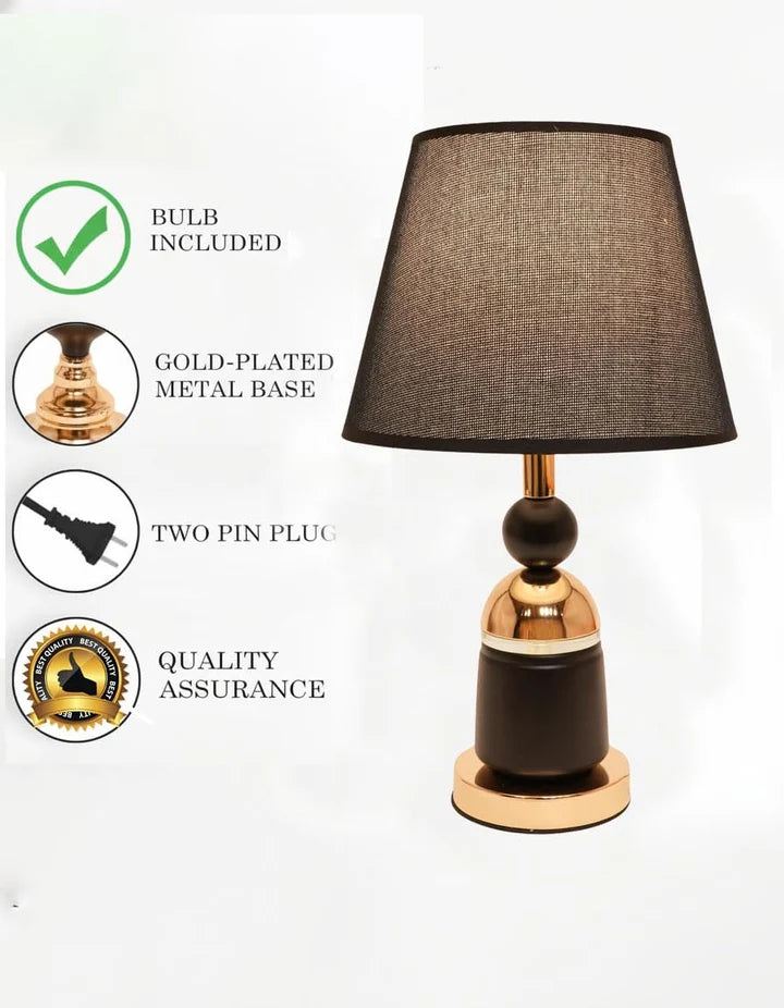 Table Lamp with Black Mesh Fabric Shade