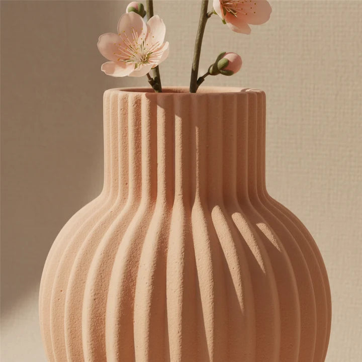 Sorelle Ribbed Ceramic Vase Collection