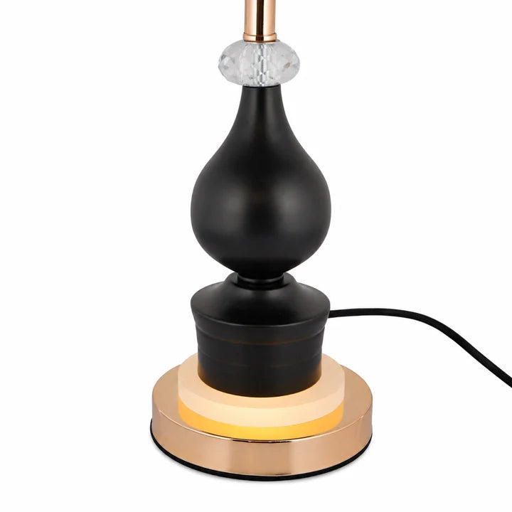 Luxury Black & Gold Crystal Accent Table Lamp