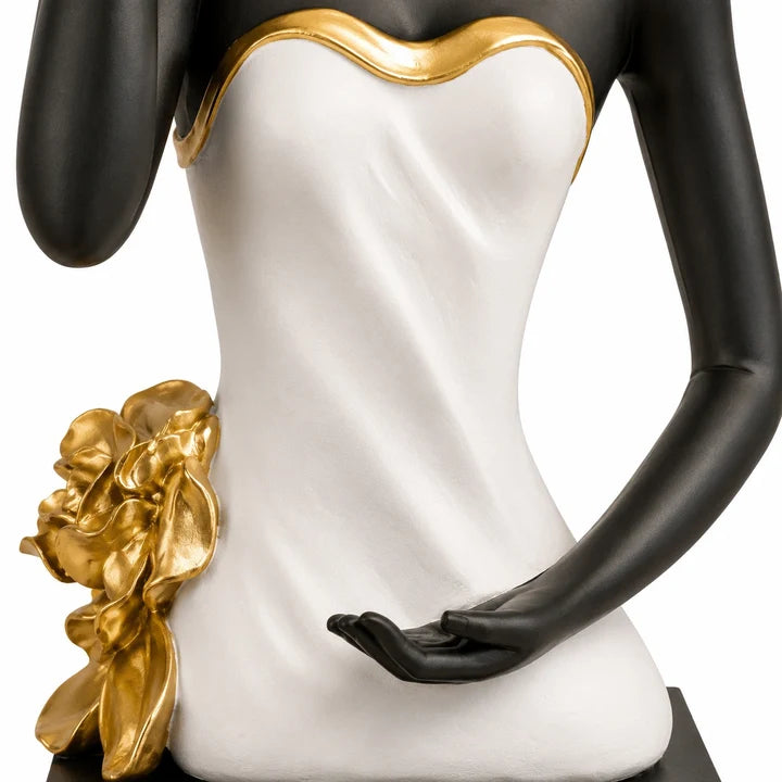 Golden Rose Lady Figurine Showpiece