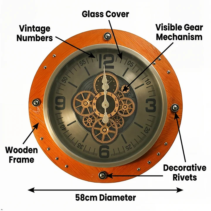 Modern bronze wall clock
