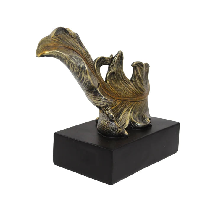 Golden Feather Statue - Abstract Tabletop Organizer
