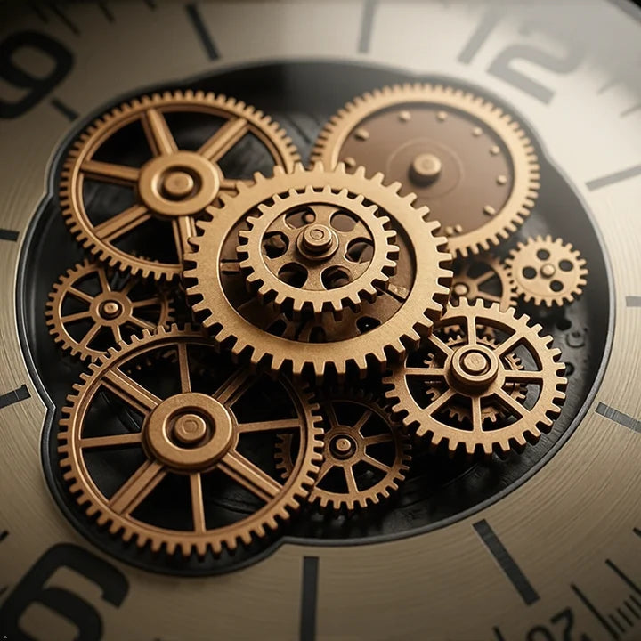Modern bronze wall clock