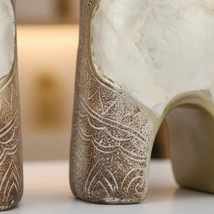 Luxury Heart Trunk Elephant Showpiece Pair