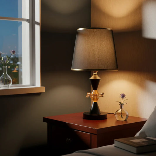 Black-Brown Shade Table Lamp for Living Room