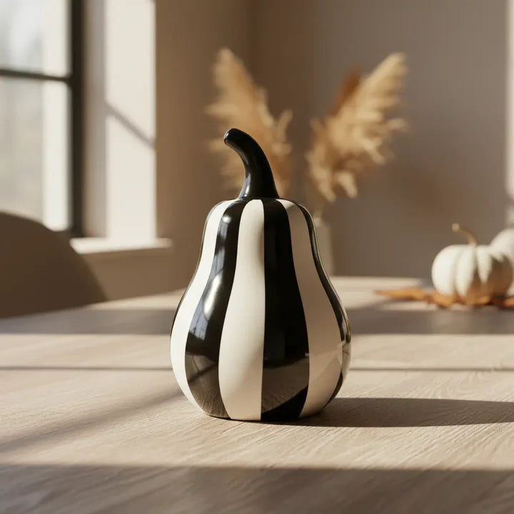 Luxe Black & White Pear Sculpture