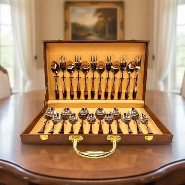 Rose Gold Stainless Steel Cutlery Set 24